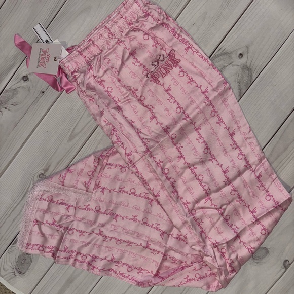 Large set LoveShackFancy x PINK silky pajama pants PJ - Picture 3 of 7